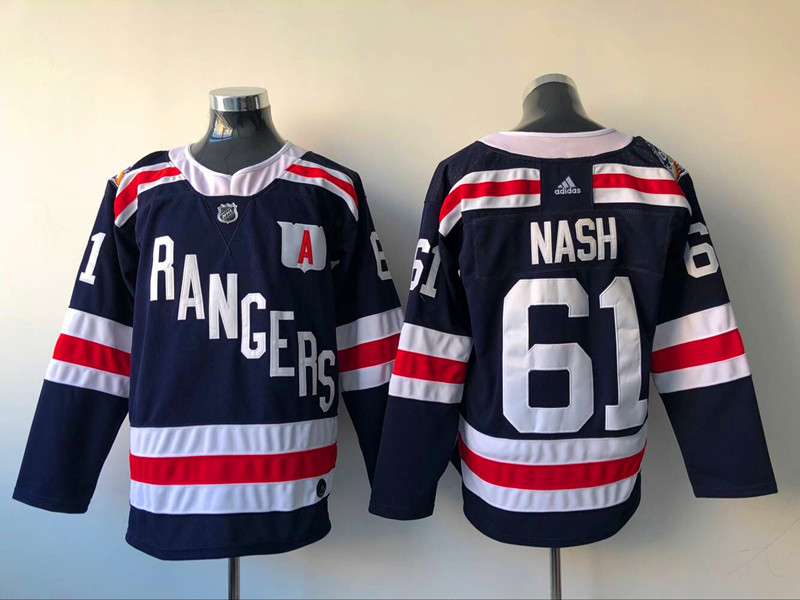Men's New York Rangers Rick Nash #61 Navy Jersey